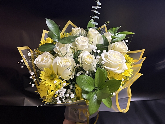 Beyaz g�ll� buket 10lu