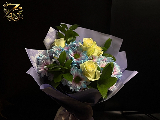 3 Beyaz g�ll� papatya buketi