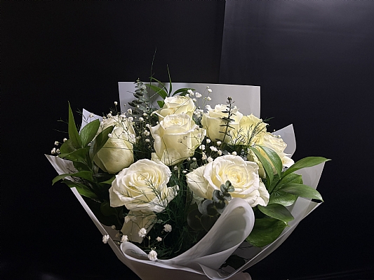 10 Beyaz g�ll� buket